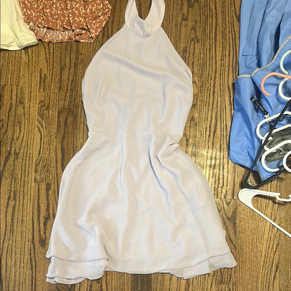 Elegant Halter Neck Dress in Light Purple